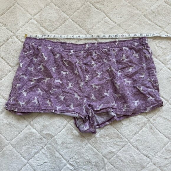 Victoria's Secret Pink | Purple Flannel Sleep Boxy Short Shortie Dogs | Size XXL - Picture 11 of 14